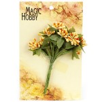 Цветы бумажные MAGIC 4 HOBBY арт.MG-PF56 уп.12шт цв.3 желтый