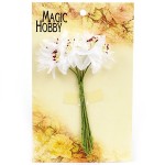 Цветы бумажные MAGIC HOBBY арт.MG-PF51 уп.6шт цв.2 белый