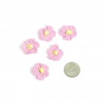 Цветочек вязаный А-122 арт.КЛ20602 2,5см уп 5шт цв.розовый
