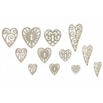 Декоративный элемент арт.CH.08303 Ажурные сердечки (12 шт.)