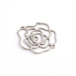 Фурнитура IDEAL plus Бусина декоративная Роза, никель d 36 мм арт.12010181