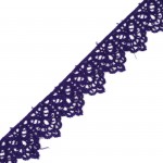 Кружево гипюр арт.КЛ21462 шир.30мм цв. фиолетовый уп.13.71м