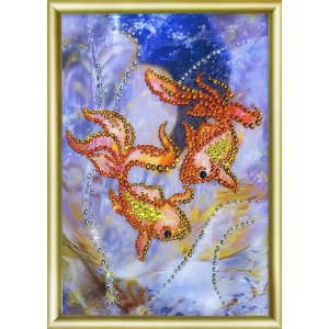 Набор ЧМ арт. КС-027 для изготовления картины со стразами Золотые рыбки