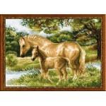 Набор для вышивания арт.СС-1258 Б Лошадь с жеребенком 40х30 см