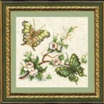 Набор для вышивания арт.ЧМ-191 Бабочки (зелен) СР 21x21 см