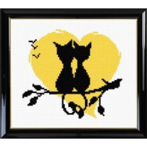 Набор для вышивания арт.Овен - 402 Влюбленные коты №1 СР 15x13 см