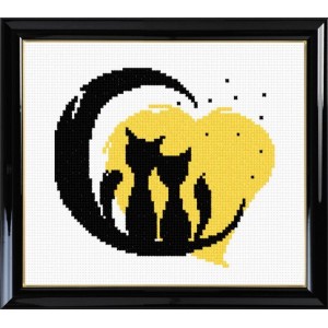 Набор для вышивания арт.Овен - 404 Влюбленные коты №3 СР 15x13 см