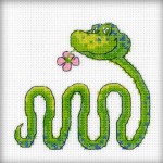 Набор для вышивания арт.РТ-H214 Змейка с цветком 11x11 см