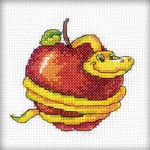Набор для вышивания арт.РТ-H215 Змейка с яблоком 10x10 см