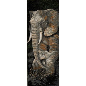 Набор для вышивания арт.РТ-LR34962 Слониха и слоненок 18х55