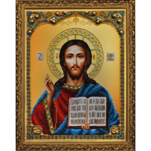 Набор для вышивания бисером КАРТИНЫ БИСЕРОМ арт.Р-123 Икона Христа спасителя