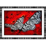 Набор для вышивания бисером Паутинка арт.Б1413 Бабочки на красном 28х22 см