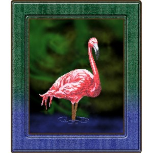 Набор для вышивания бисером ВЫШИВАЕМ БИСЕРОМ арт.В18 Фламинго 18,5x25,5 см