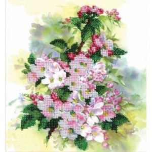 Набор для вышивания Вышивальная мозаика арт. 148ЦВ.Акварельные цветы.Ветка яблони 18,5х20см