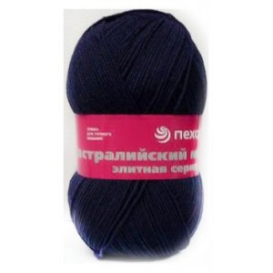 Пряжа для вязания ПЕХ Австралийский меринос (100% Мериносовая шерсть ) 5х100гр400м цв. 04 т.синий