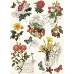 Рисовая бумага для декупажа арт.СР04211 Бабочки - цветочки 28,2х38,4см