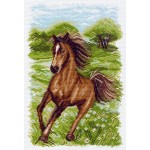 Рисунок на канве арт.МП-28х37- 1536 Пейзаж с лошадкой