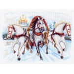 Рисунок на канве арт.МП-37х49-1539 Тройка лошадей