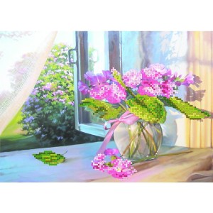 Рисунок на шелке арт.МП-28х34-4041 Цветы на окне