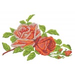 Рисунок на шелке арт.МП-28х34-4504 Веточка розы