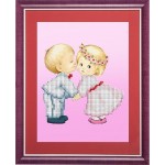 Рисунок на ткани Славяночка арт. КС-132 Первый поцелуй малышей 13,5х17см