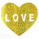 Термоаппликации арт.ТВД-1623666 голограмма сердце LOVE цв.золото фас.=1шт.IDEAL