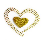 Термоаппликации арт.ТВД-1623681 голограмма Сердечко в сердце цв.золото