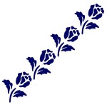 Трафарет с шелковыми вставками арт.IPT-239 Четыре тюльпана 9х30см
