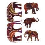 Трансфер декоративный арт.RR-022 Индийские слоны 17х25см цветной