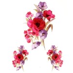 Трансфер декоративный арт.RR-031 Акварельные цветы 17х25см цветной