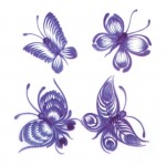 Трансфер декоративный арт.RR-048 Бабочки в голубом 17х25см цветной