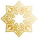 Трансфер декоративный арт.V-063 Ажурный восьмиугольник 17х25см золото