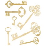 Трансфер декоративный арт.VG-100 Ключи 17х25см золото