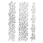 Трансфер декоративный арт.VS-101 Широкий цветочный бордюр 17х25см серебро