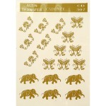 Трансфер универсальный арт.CD-307 Бабочки и слоны 17х25 см золотой