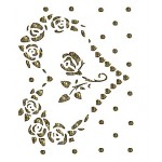 Трансфер универсальный арт.SM-025 Сердечко с розами 17х25 см глиттер