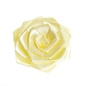 Украшение пришивные арт.Р-007 Роза атласная 7х7 см цв.бл.желтый