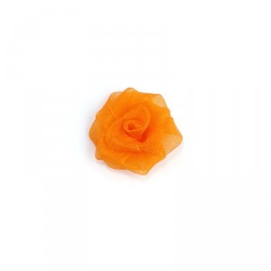 Украшение пришивные арт.Р-018 Роза капроновые 3см цв.оранжевый