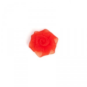 Украшение пришивные арт.Р-024 Роза капроновые 3см цв.оранжевый