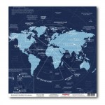 Бумага для скрапбукинга 30,5х30,5 см 180 грм Вокруг Света Карта Мира 10шт x уп