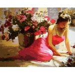 Набор для раскрашивания 40 x 50 см: Девушка и цветы Q798