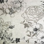 Ткань для рукоделия 50 x 50см (полулен) HY002012, Розы черно-серый
