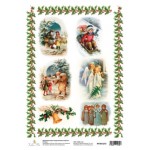 Декупажная карта `Рождественские открытки` 21 x 30 см