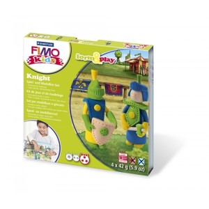 FIMO kids farm&play `Рыцарь`, состоящий из 4-ти блоков по 42 гр. , стек для моделирования, инструкция, игровая фоновая сцена, уровень сложности 3