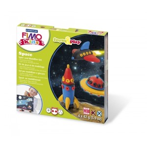 FIMO kids farm&play `Космос`, состоящий из 4-ти блоков по 42 гр. , стек для моделирования, инструкция, игровая фоновая сцена, уровень сложности 2