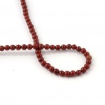 Бусины натуральный камень Яшма арт.НК.ЯШ.04 4мм красная гладкая на нитях (98 бусин)