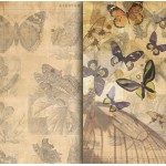Бумага для скрапбукинга ботанический атлас арт.CP01074 бабочки 30,5х30,5см 160гм двухстор