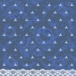 Бумага для скрапбукинга Гжель арт.CP02521 кружево синее 30,5х30,5см 160гм одностор