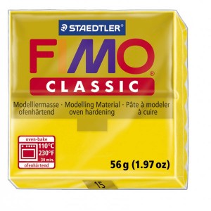 FIMO Classic Gold Yellow полимерная глина, запекаемая в печке, уп. 56 гр. цвет: золотисто- жёлтый 8000-15