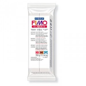 FIMO Classic White полимерная глина, запекаемая в печке, уп. 350 гр. цвет: белый 8001-0